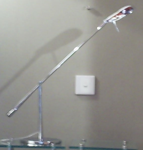 chrome modern desk lamp of hotel bedroom